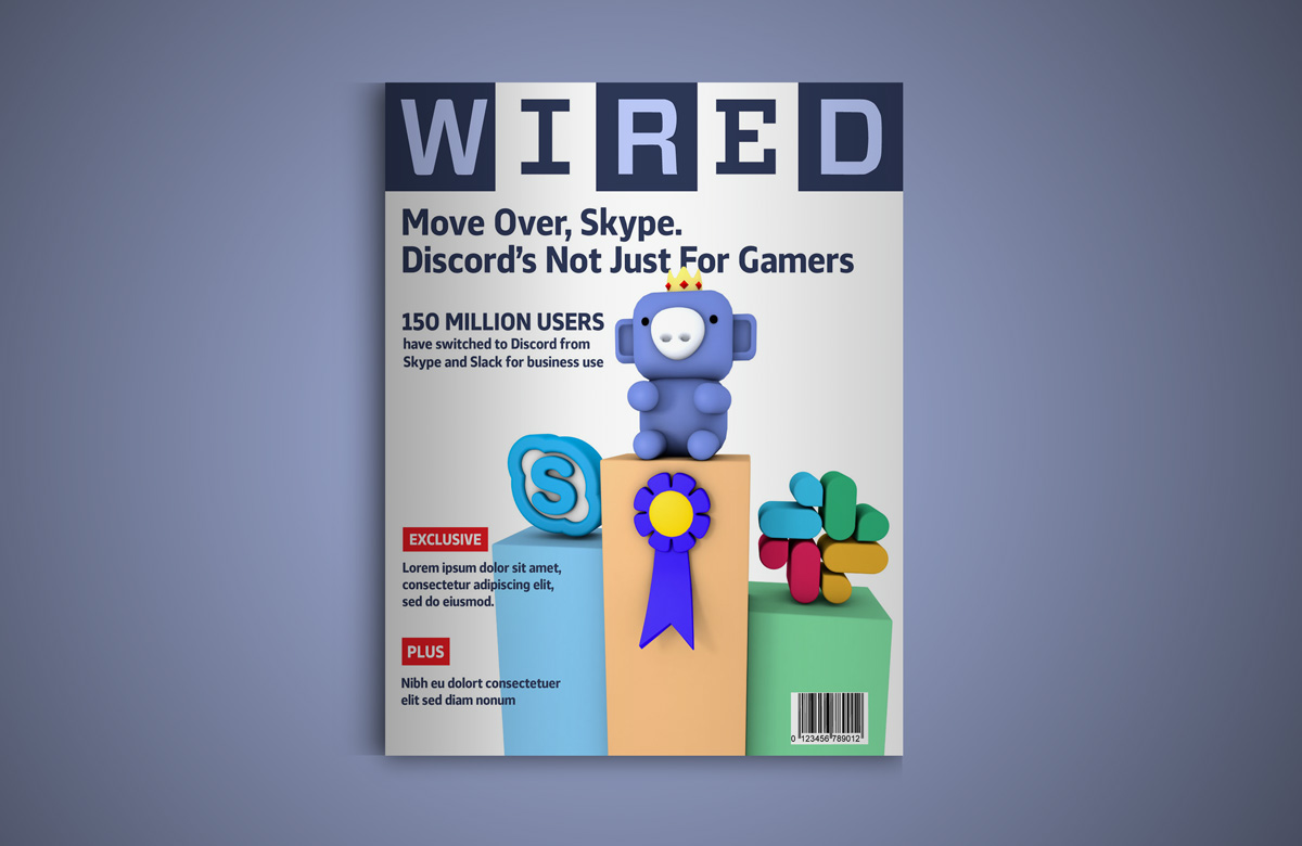 Discord 3D Wired Magazine Cover